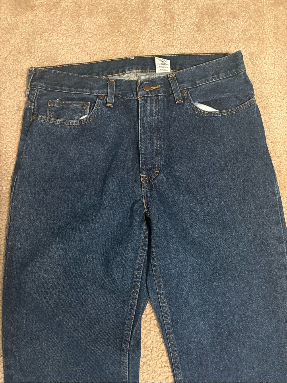 Men's Dark Blue Straight-Leg Jeans - Picture 2 of 5